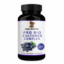 Powerful Pro Bio Cultures - Prebiotics & Probiotics Complex - Chewable Blueberry Gummy Tablets - 8 Billion CFU - Natural Organic Formula - 60 Gummies