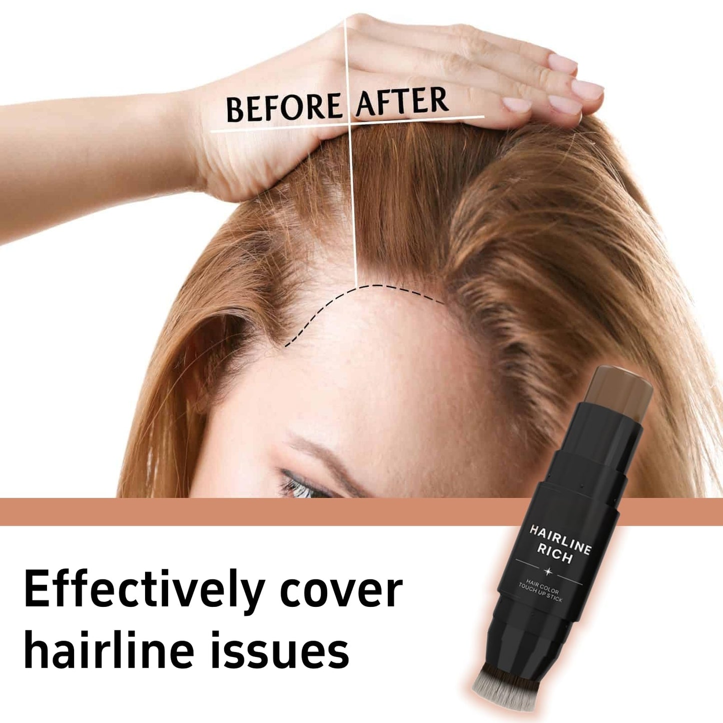 Xunzhi Root Cover up Stick,Hairline Powder Stick,Temporary Hair Color Pen,Double-Ended Temporary Hair Co/lor Hair Roo/t Concealer,Ha/ir Shadow Powd/er,Double Ended Ha/ir Colo/r Sti/ck,Ro/ot Touch up
