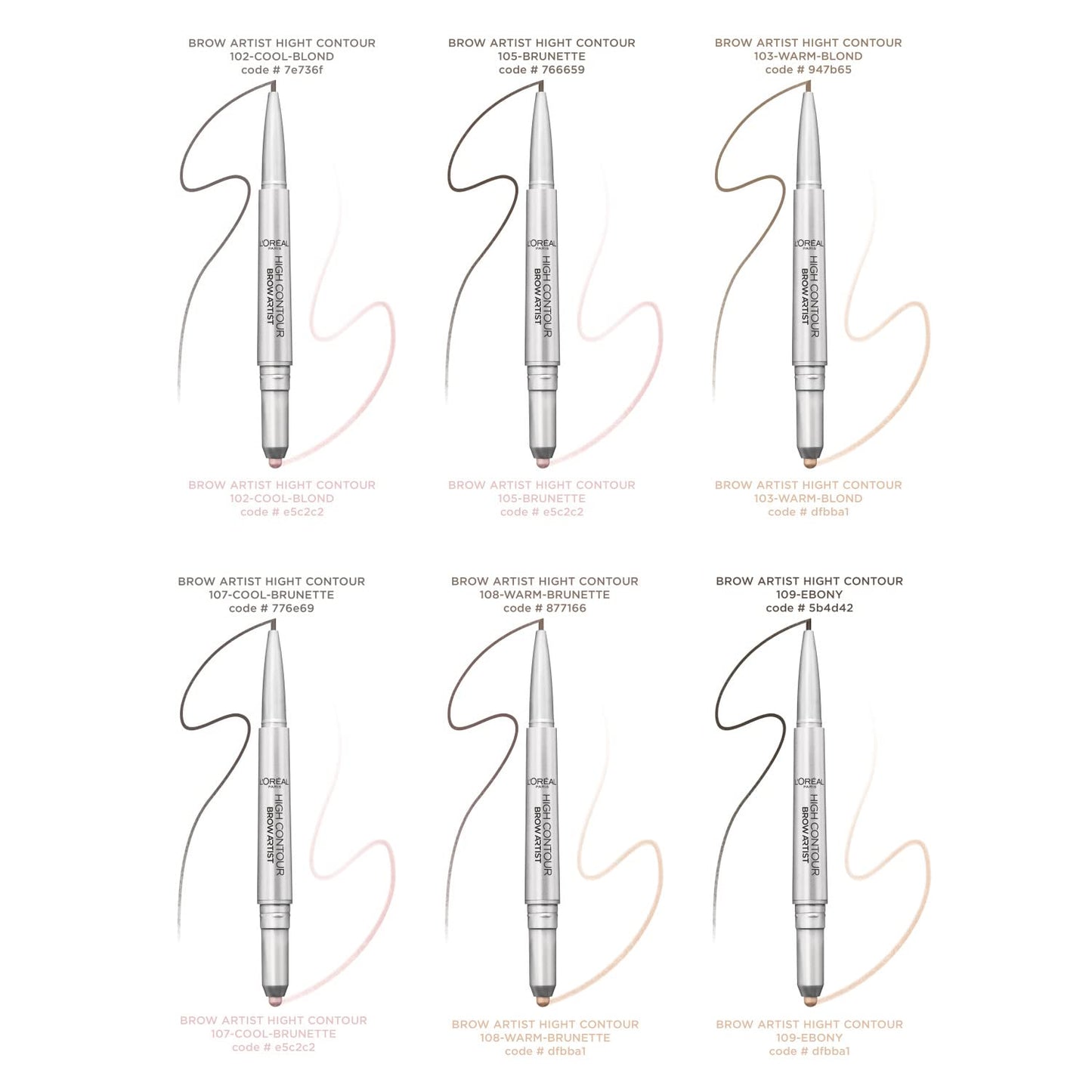 L'Oreal Paris High Contour Brow Pencil & Highlighter Duo 102 Cool Blonde