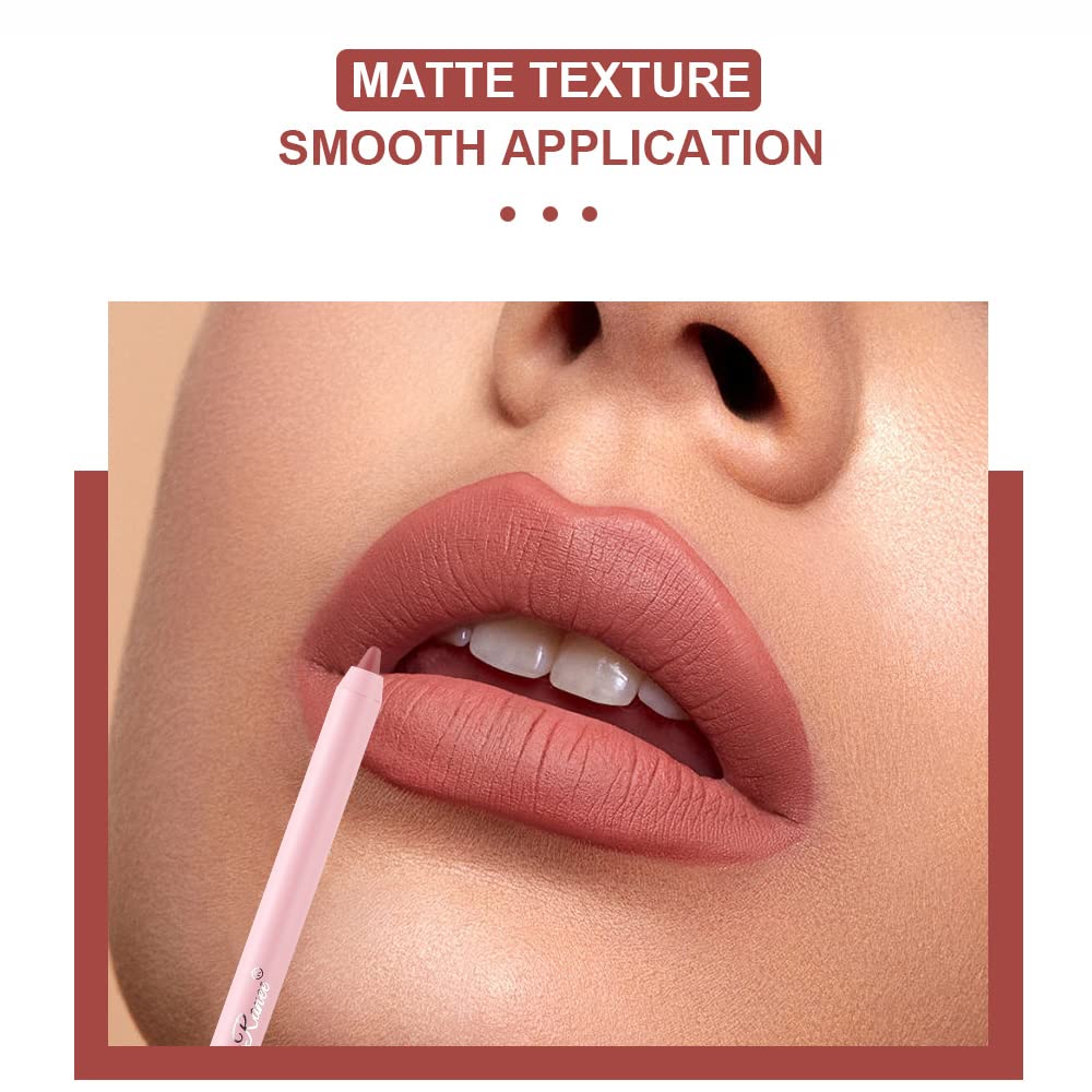 Dulele 12 Colors Matte Lip Liner Set, Professional Makeup Slim Lipstick Pen, Moisturising & Smooth Lip Pencils, High Pigmented Longwear Rich Creamy Lip Colors