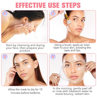 LEHYUKT Collagen Night Repair Mask, Night Wrap Mask + Cleansing Brush, Peel Off Face Masks, For Dry and Dehydrated Skin - Deep Moisturizing Treatment, Reduces Wrinkles and Dullness, Improves Skin Elasticity