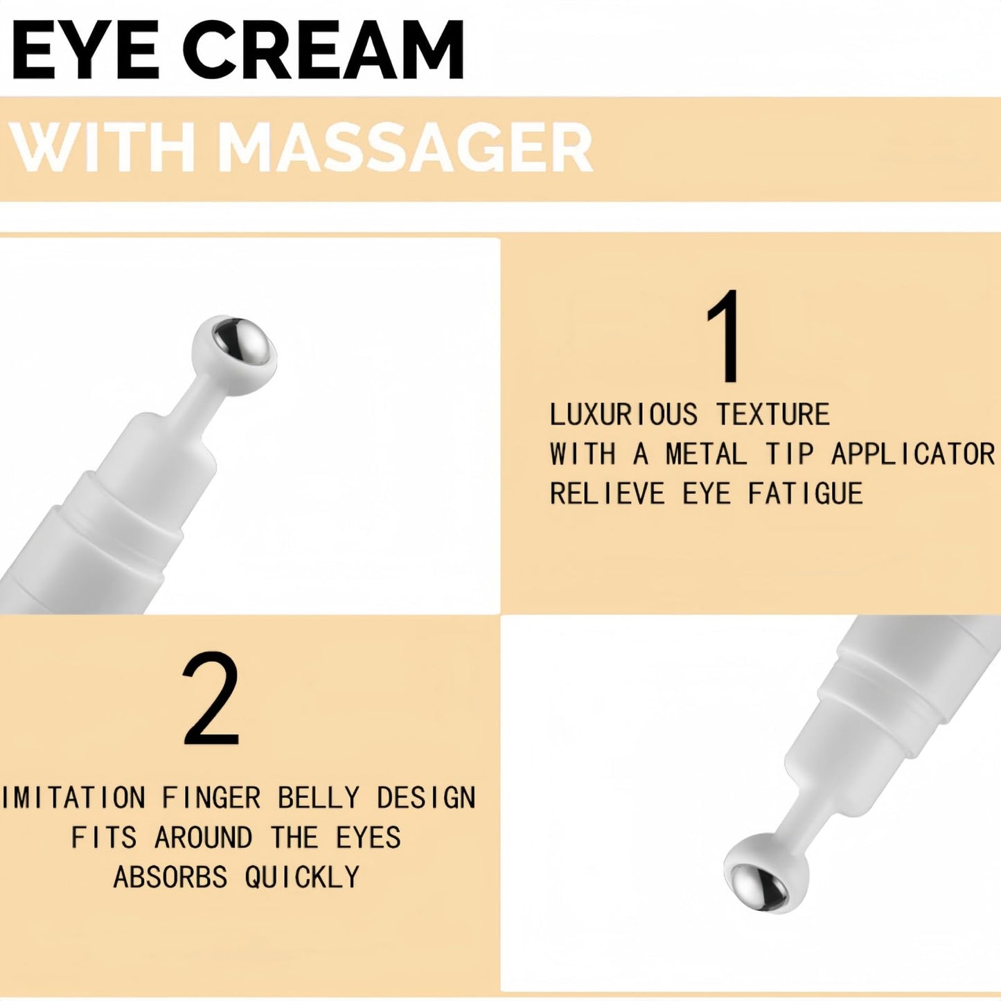 Ruojiar Eye Cream for Dark Circles and Puffy Eyes,Anti Wrinkle Eye Cream,Snail Peptide Energetic Eye Roll-On,Under Eye Roller Cream,Hydrating and Firming Eye Serum Creams,Eye Repair Cream,Eye Bags Remover