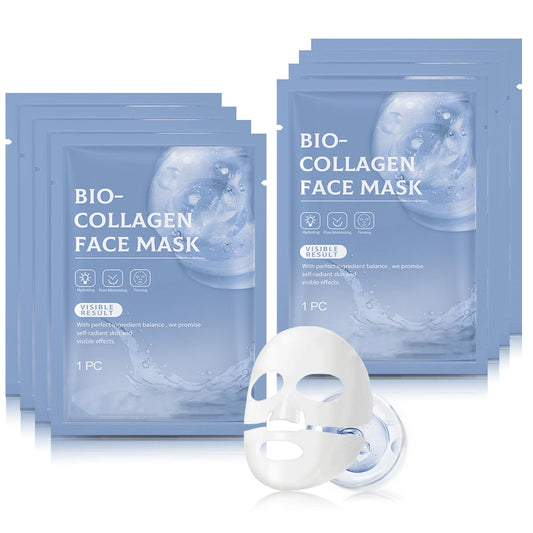 Shefave Bio Collagen Face Mask, Bio Collagen Real Deep Mask, Overnight Face Mask- 3Pcs Collagen Mask Hydrating Face Mask Sheet Mask - Face Masks Skincare Face Pack Anti Aging Face Mask Set