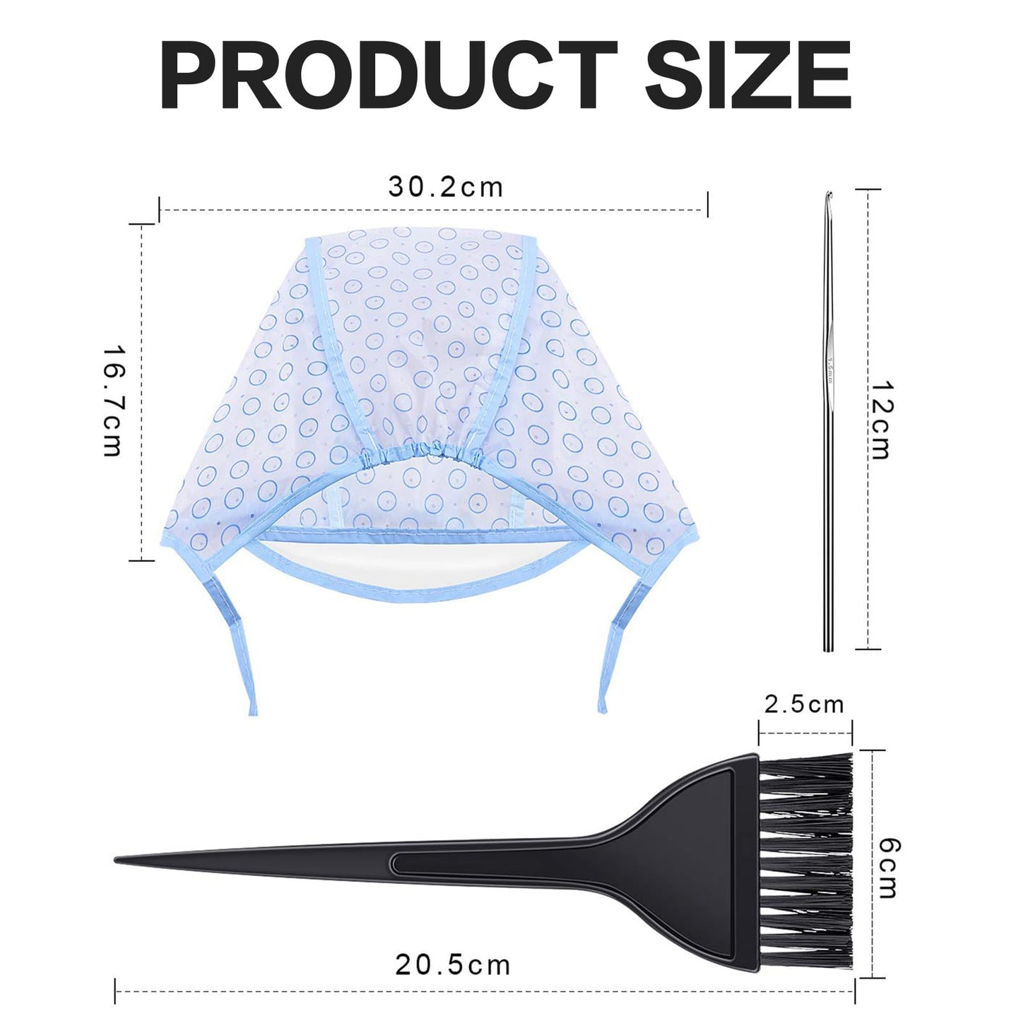 Generic Hair Coloring Highlighting Cap, 4 Hair Disposable Tipping Frosting Cap with 4 Hook and Hair Coloring Brush for Dyeing Hair Salon Home Use