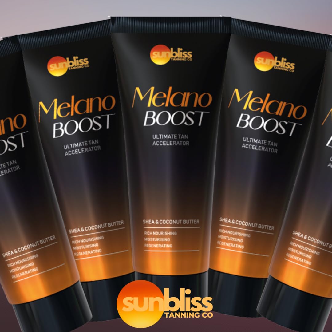 Sunbliss Melano Boost Body Lotion, Tanning Accelerator, Collagen-Enriched, Moisturising with Shea Butter and Coconut, 100ml