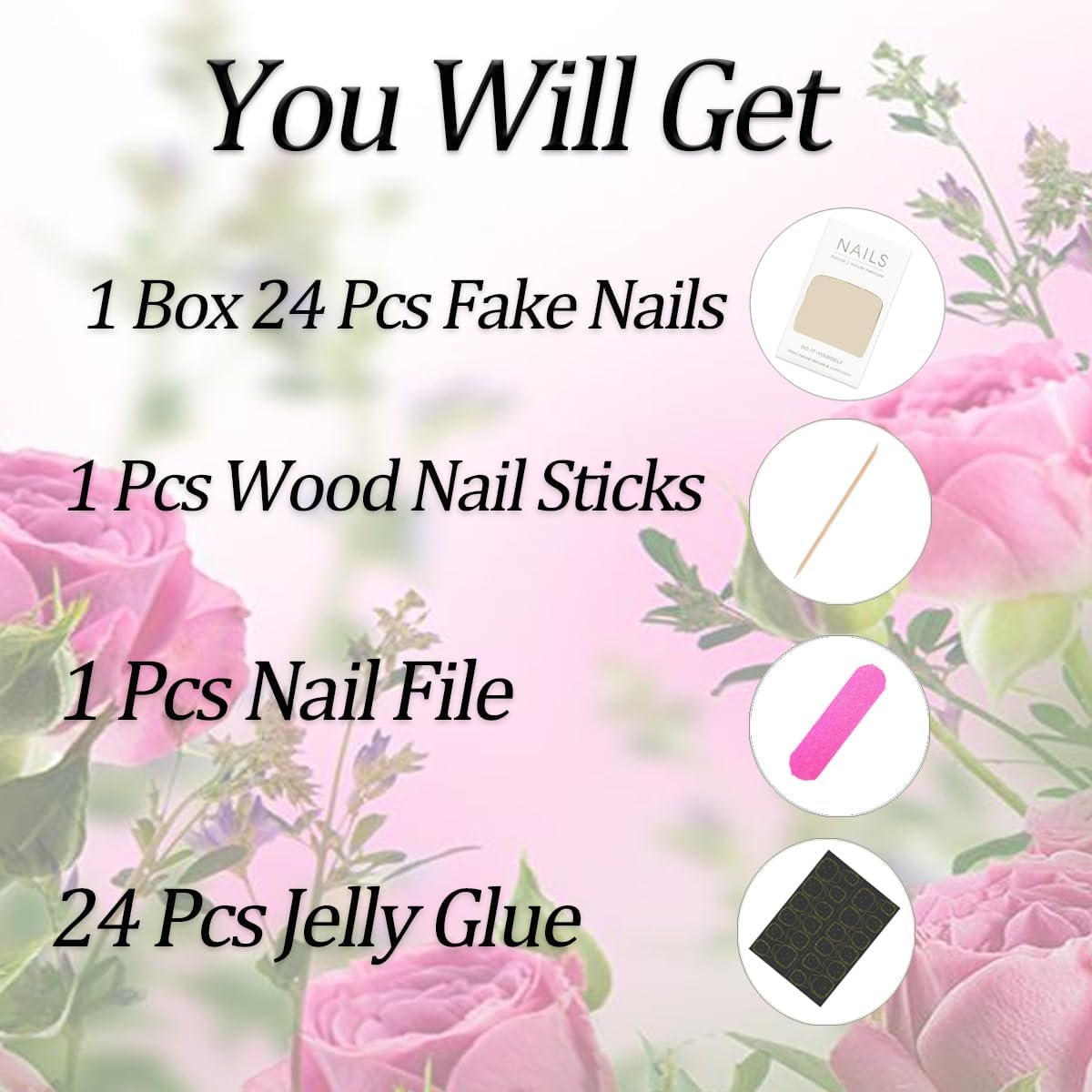 Dream Aurora 24 Pcs French False Nails White Tip,Press on Nails Medium Coffin Shape Bow Fake Nails with Design Rhinestones Glue on Nails French Nail Tips False Nails Supplies Full Cover Glossy Acrylic Nails