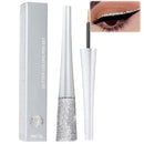 LaluluTek Long-Lasting Smudge-Proof Silver Glitter Eyeliner - Liquid Glitter Eyeshadow with Waterproof Sparkle - Quick Dry Shimmer Liner for Women's Eye Makeup