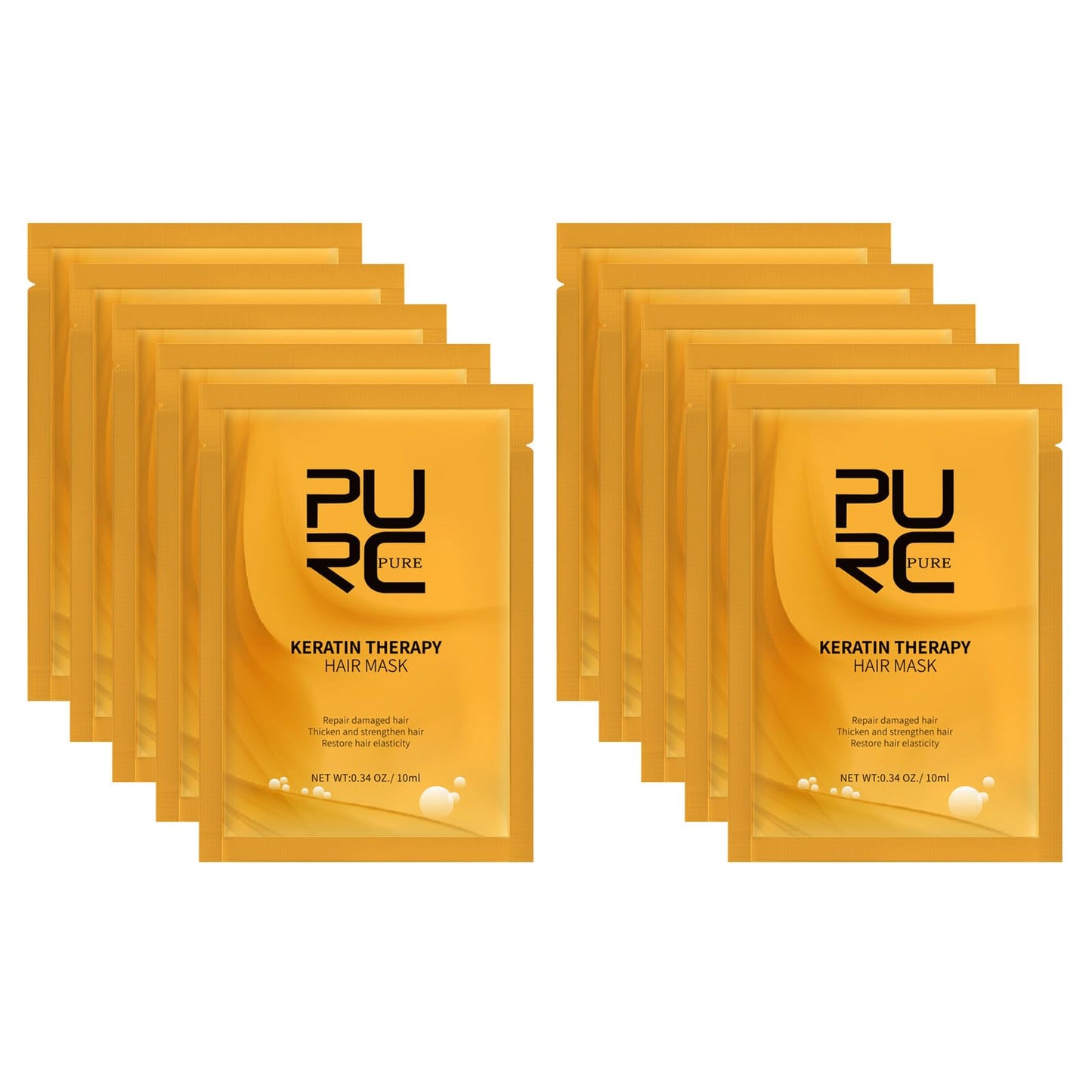 QIEEUMIN Keratin Hair Mask Deep Conditioner Keratin Hair Treatment Mask Collagen Hair Treatment Trengthens Hair Reduce Frizz and Tangles Restores Elasticity and Shine 10pcs