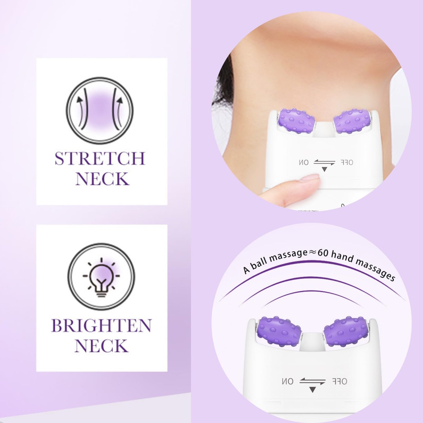 Collagen Firming Neck Cream Roller - Tighten and Lift Neck Cream - Anti Wrinkle & Aging Neck Moisturizer with Double Roller Massage - Fine Lines,Lift Sagging Skin and Reduce Double Chin