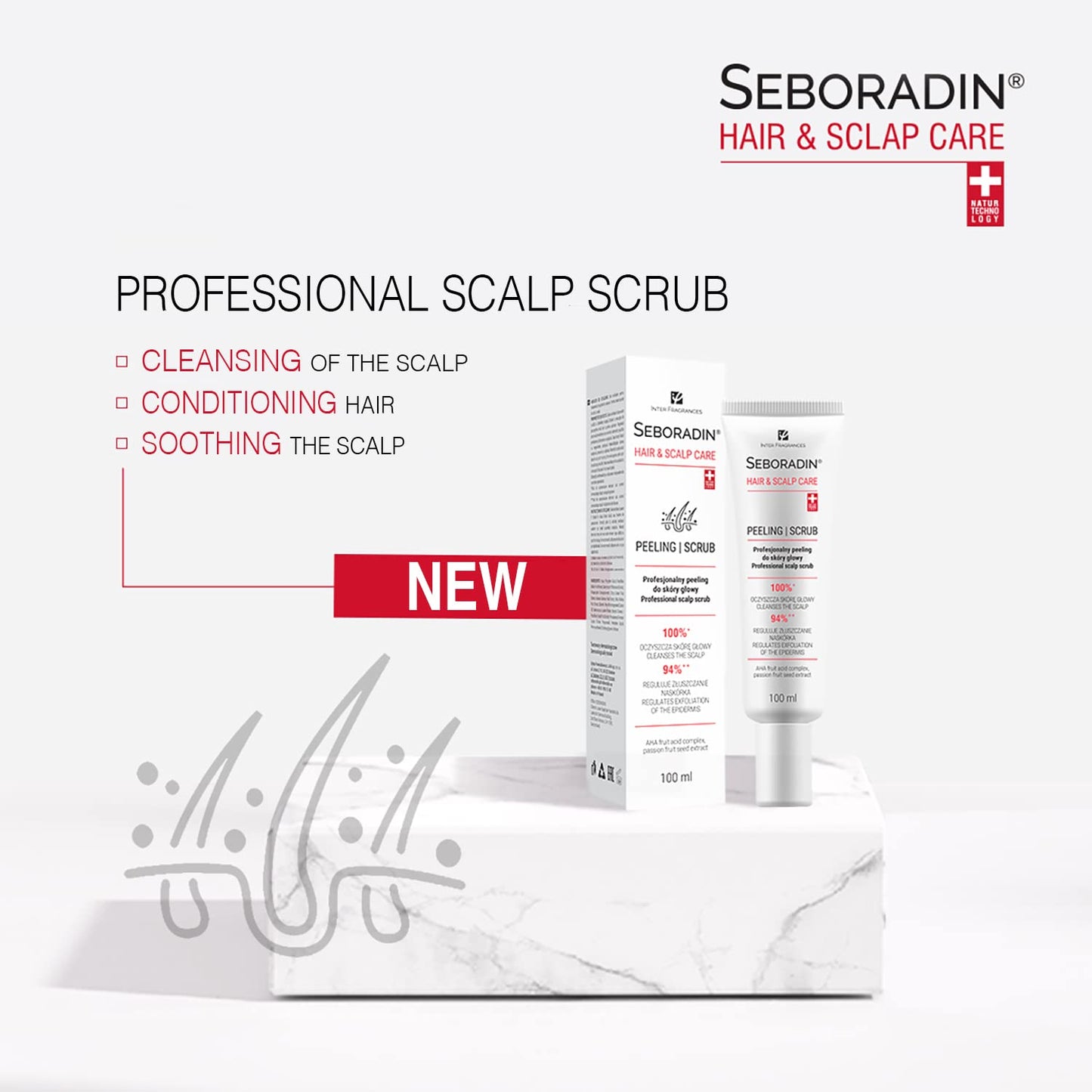 SEBORADIN Seboradin Enzyme Scalp Scrub Peeling Exfoliator With AHA Exfoliating Treatment Gentle Cleaning Sebum Regulation Renewal Treatment With Natural Ingredients 100 ml