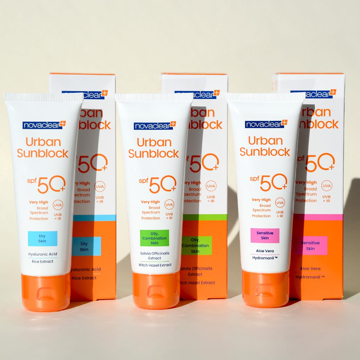 Novaclear Face Cream with SPF 50+ for Sensitive Skin, Cream with Sunscreen 40 ml by Equalan Pharma.