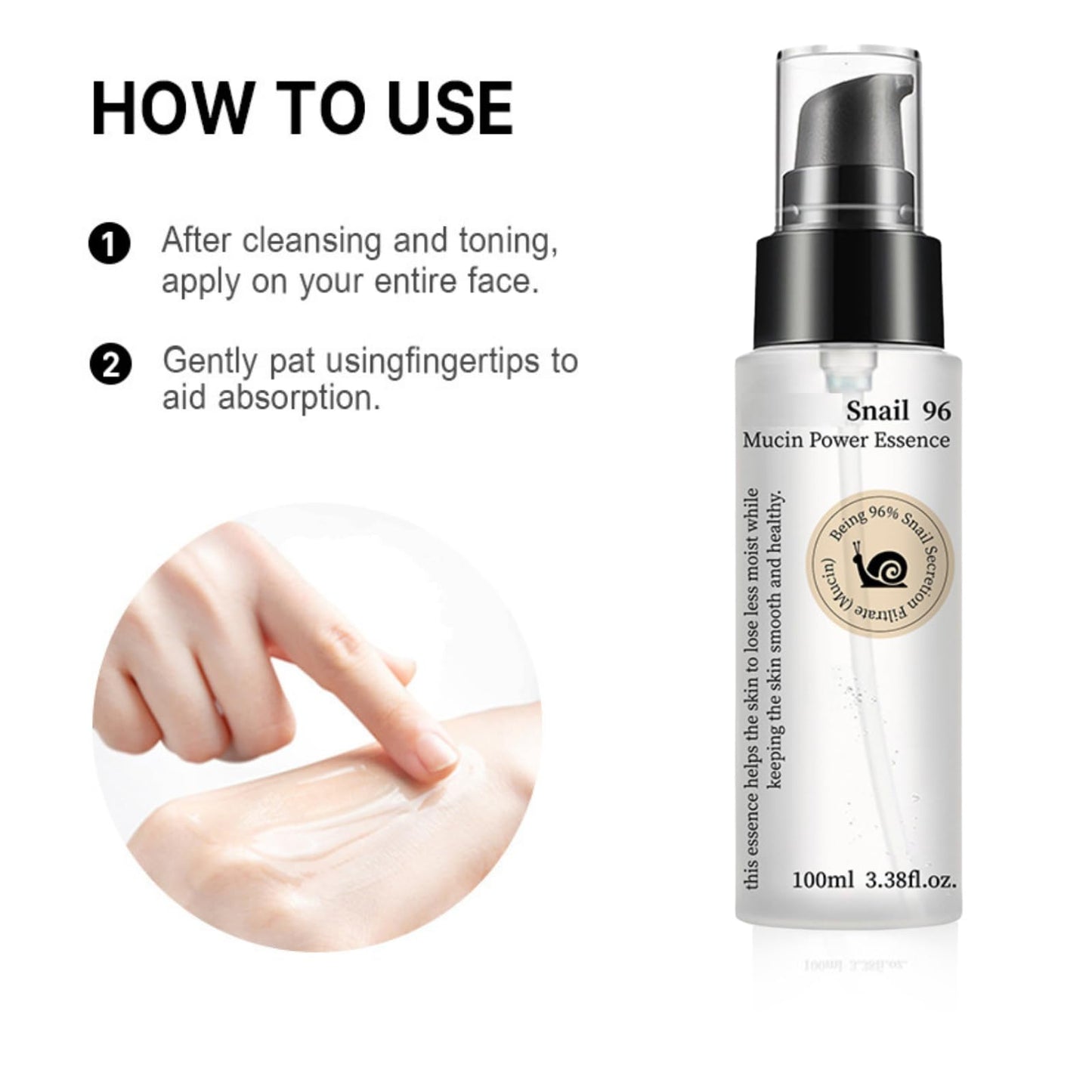IZBEAUVO Snail Repair Essence - 96% Snail Mucin & Hyaluronic Acid Serum for Face, Intensive Hydration & Skin Repair, Anti-Aging & Pore Minimizing Serum for Dull, Damaged Skin Korean Skincare,100ML
