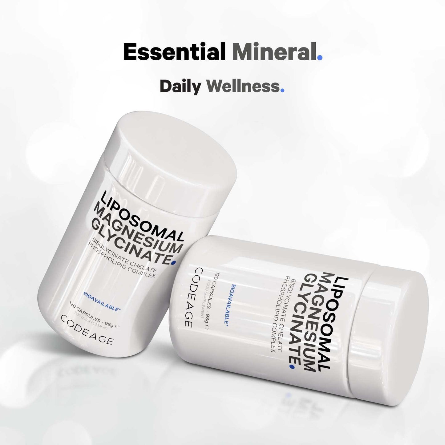 Codeage Liposomal Magnesium Glycinate Supplement, 4-Month Supply, Bisglycinate Magnesium Chelate, Chelated Magnesium Mineral Capsules, Bioavailable Non-GMO Vegan Gluten-Free, 120 Capsules