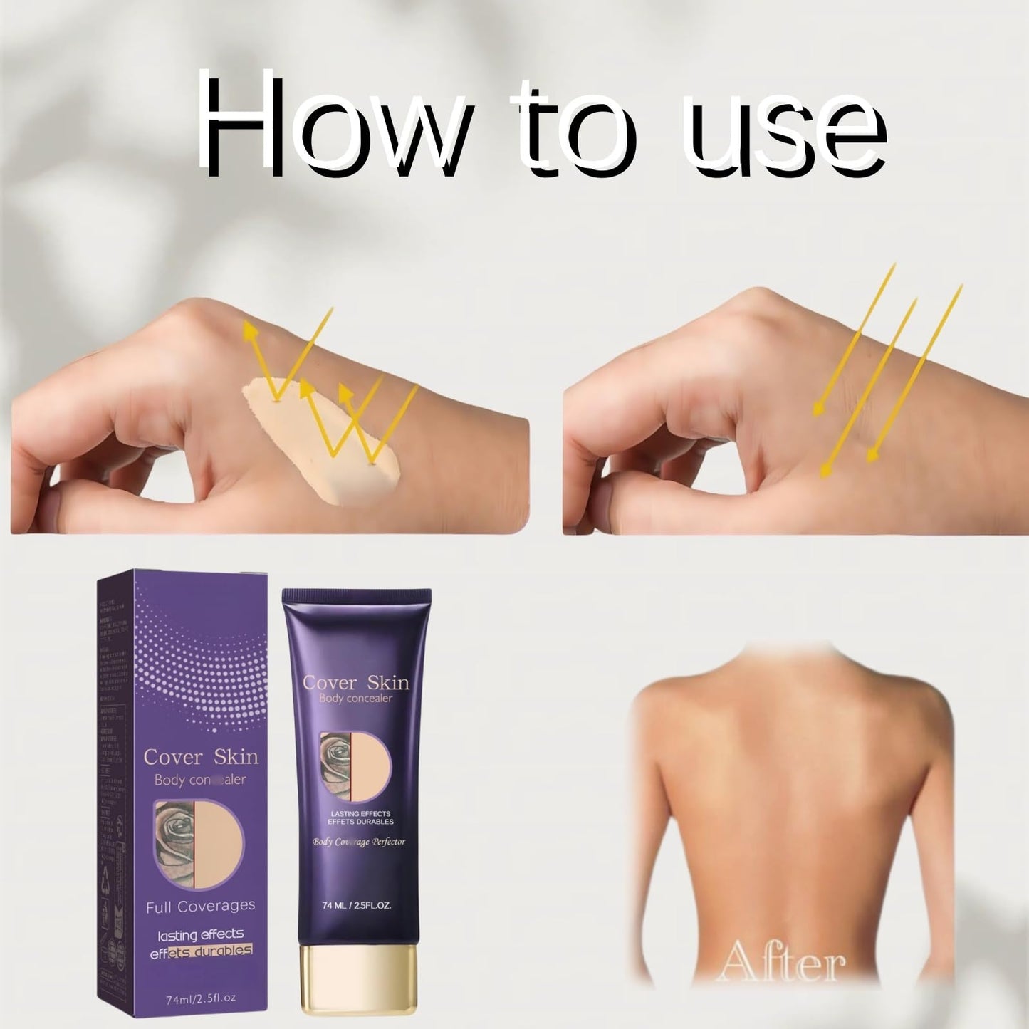 Oumun Body Concealer Full Coverage,A per/fect leg brush for the Entire Skin Tone,Waterproof Leg & Body Makeup,Moisturize the Skin,Skin Repair,Easy to Absorb Smooth Texture,Colour Corrector,Leg Makeup