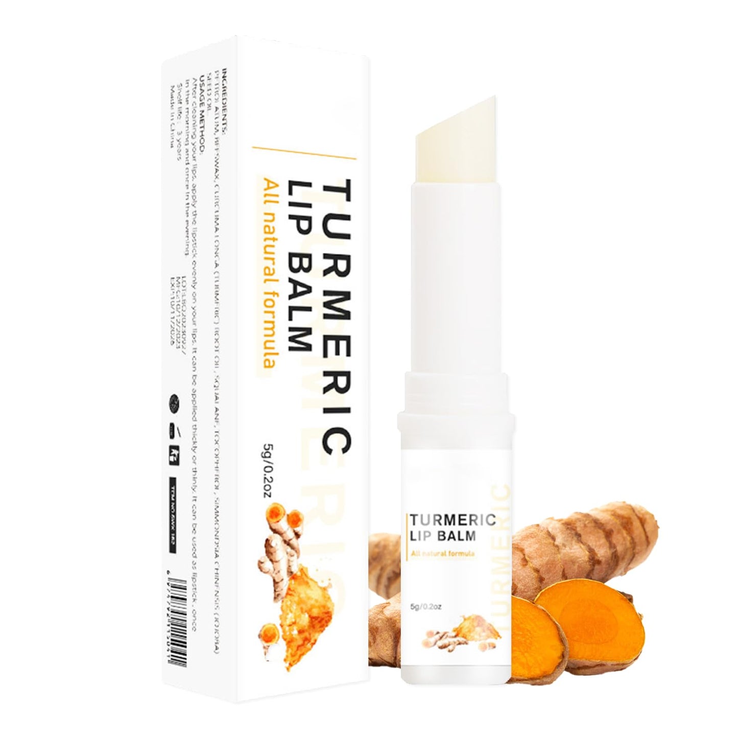 LUMKMAS Lip Lightening For Dark Lips, Turmeric Lip Balm Hydrating & Brightening Dark Lips, Moisturizing Cream Balm Lips Pink Bleaching, Daily Lip Care Balm, Repair Cracked Chapped Dry Lips