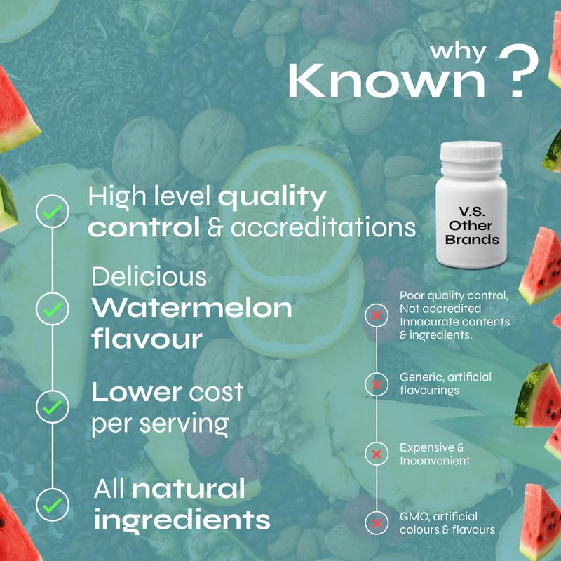 Known Vegan Creatine Gummies – 4500mg Creatine Monohydrate – Watermelon Flavour – 60 Gummies 15 Days Supply – Third-Party Tested – Vegan Friendly