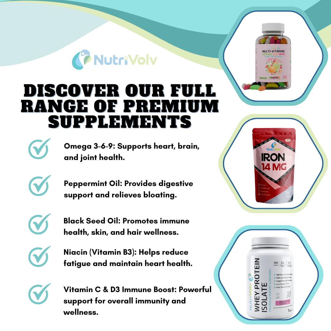 Nutrivolv Vitamin D 1000IU | 1 Year Supply | 365 Easy-Swallow Vitamin D3 Vegetarian Tablets | High Strength | Immune & Bone Support Supplement | General Health & Wellbeing | 25µg