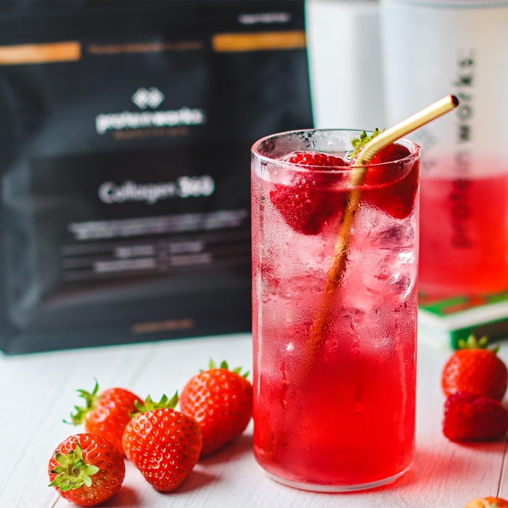 Protein Works - Collagen 360, Powder Supplement, Type I & III, High Protein, Summer Berry Burst, 480g, 32 Servings