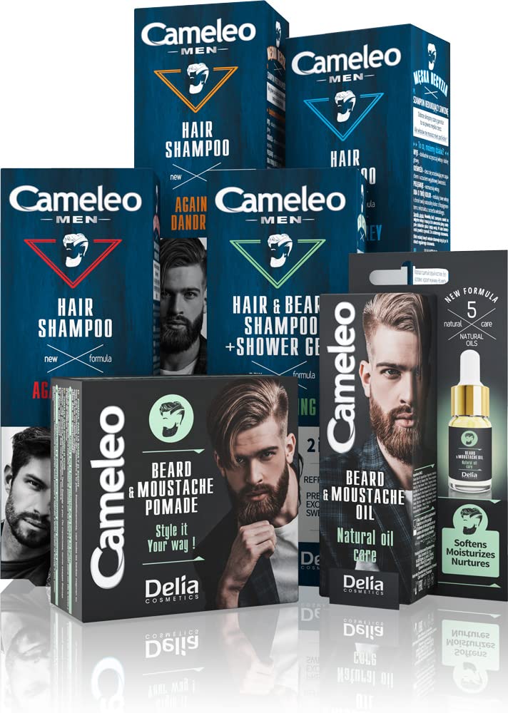 Cameleo Men - Permanent Hair Dye | Black Colour for Hair Beard & Moustache | Natural Colour Effect in 5 Minutes | Cover Grey Hair | Ammonia FREE | 30ml