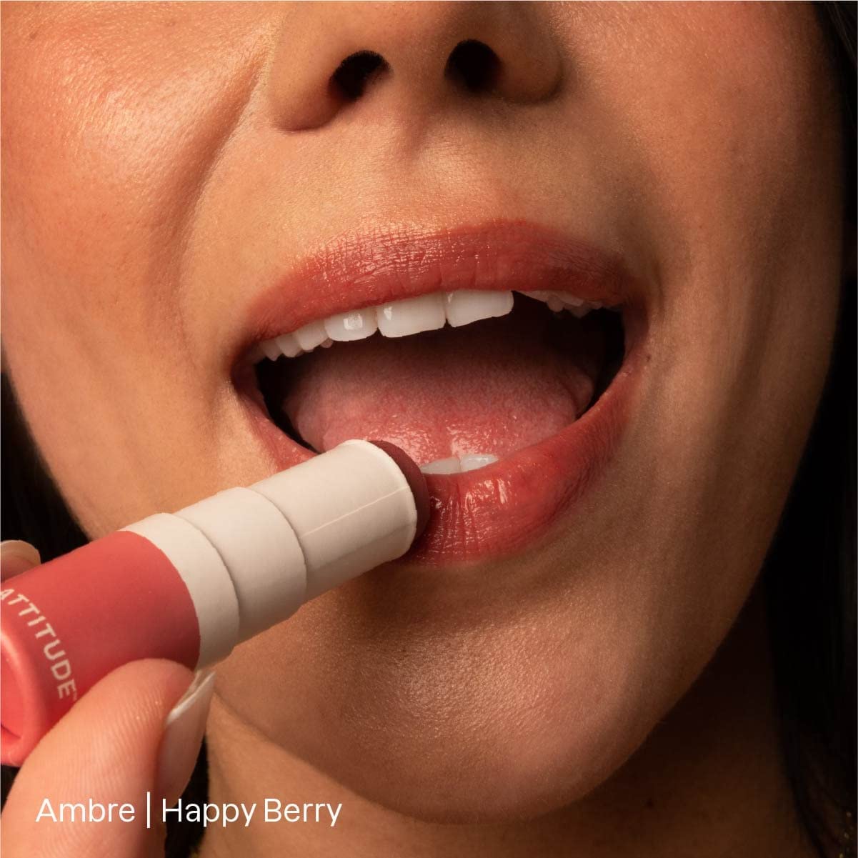 ATTITUDE Oceanly Sheer Lip Gloss Stick, EWG Verified, Titanium Dioxide-Free, Vegan Makeup & Beauty, Plastic-Free, Happy Berry, 3.4 grams