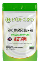 Herb-ology.co.uk Nature's Technology HB Zinc, Magnesium & B6 | 360 High Strength Capsules - 10mg Zinc, 150mg Magnesium Aspartate & 4mg Vitamin B6 per Capsule | B6 Supplements for Men | Non-GMO Gluten Allergen & Filler Free | Made in UK