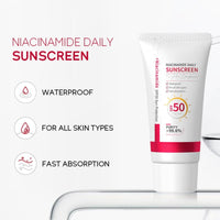 Niacinamide Sun Screen SPF 50,Soothing Sun Cream SPF 50,Anti-Ageing Sun Protection,Suncream Factor 50 for Face and Body,Hydrating Sun Lotion for Light&Smooth,Ultra Light UV Protetion,Waterproof