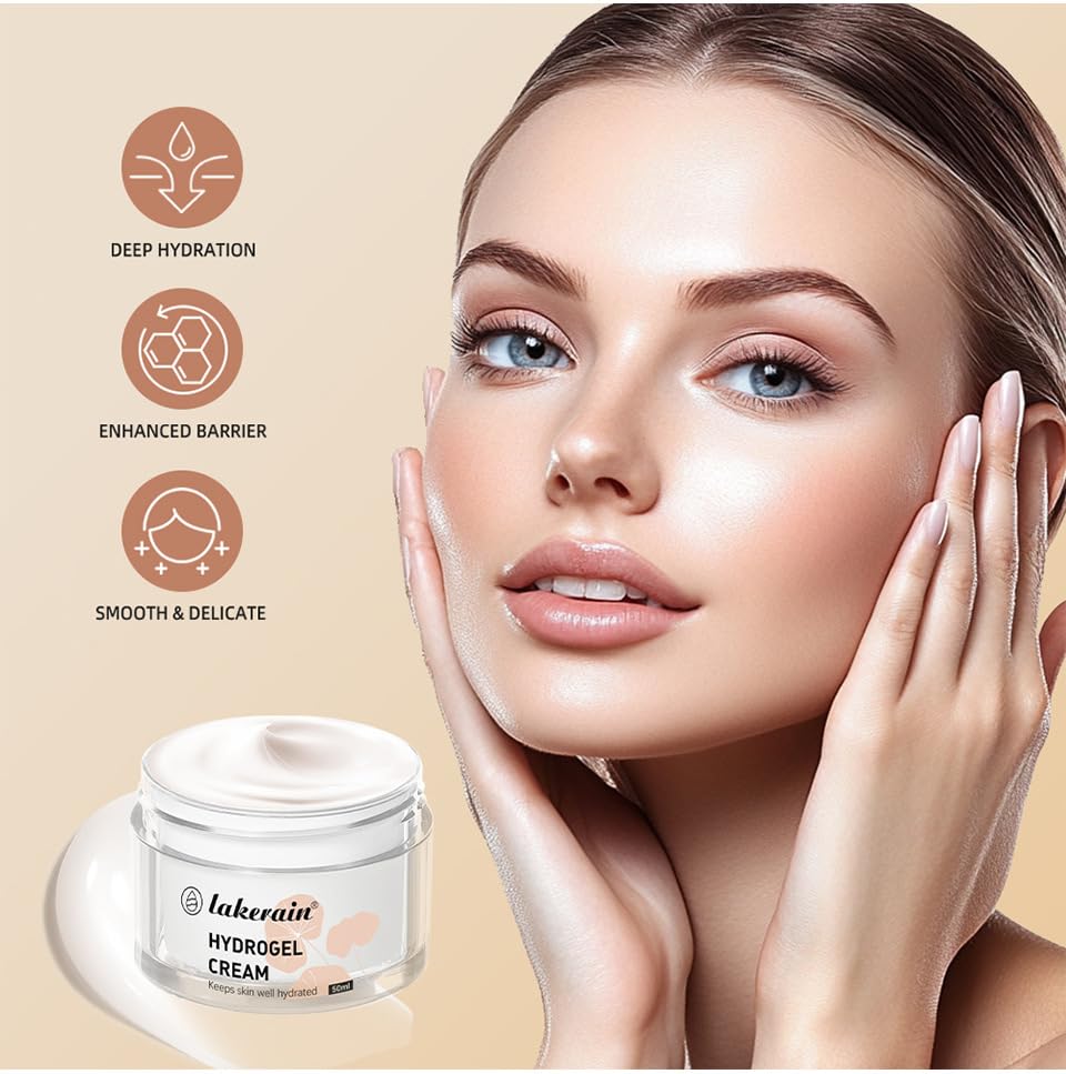 DMQ Hydrogel Cream For Women, Brightening Face Care Cream, Moisturizing Facial Repair Cream, Dry Skin Nourishing Lotion, Lightweight Non-Greasy Hydrogel Moisturizer For Adults, Day And Night