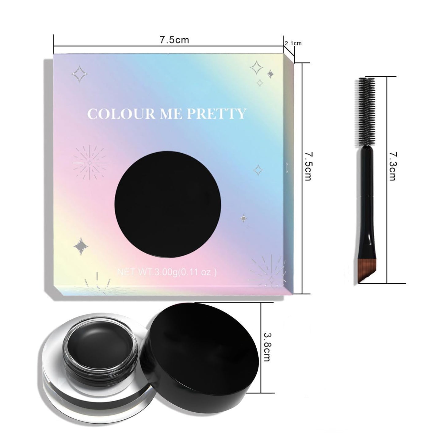Generic Black Matte Eyeshadow Cream in Compact Glass Jar - Dual-Ended Brush for Smoky Eye Makeup, Highly Pigmented Long-Lasting Velvety Formula, Ideal for Evening Wear & Professional Use
