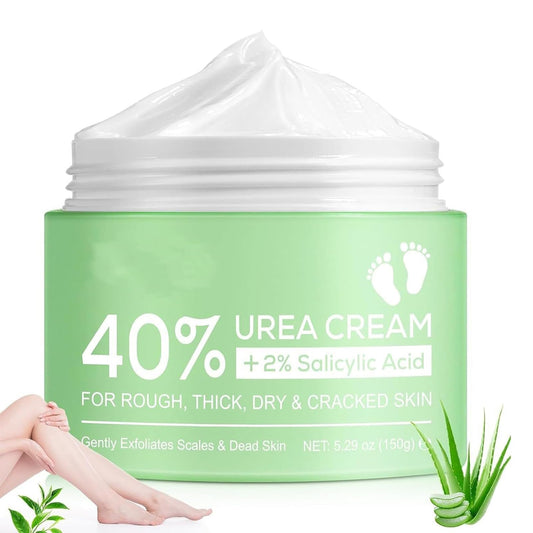 DMQ Urea Cream 40% for Feet Plus 2% Acid, Urea Foot Cream, Tea Tree and Aloe Vera for Deep Moisture - Foot Cream for Cracked Heels and Dry Skin, Cracked Heel Repair Cream Skin Care for Hands & Feet