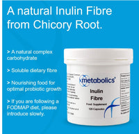 Metabolics Inulin Fibre- from Chicory Root, Vegetable Capsules with No Added Ingredients