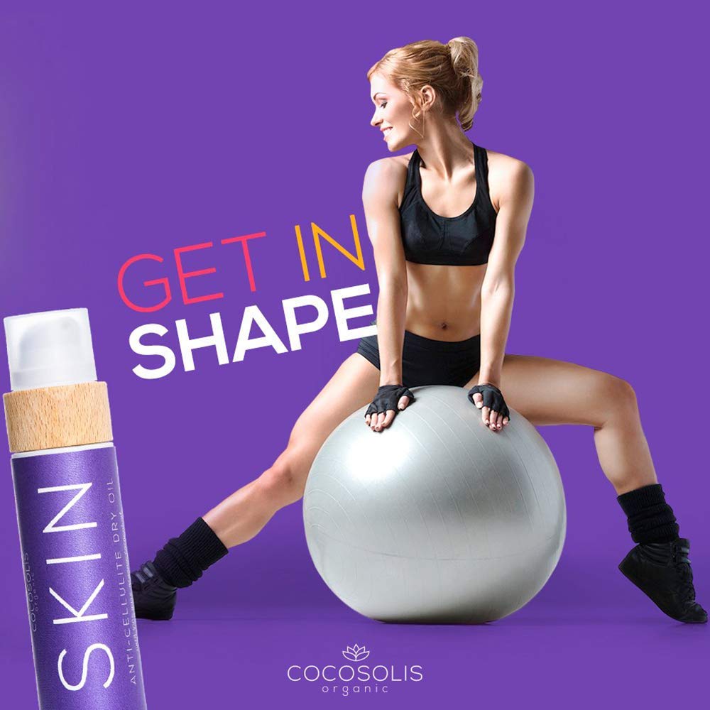 COCOSOLIS Anti Cellulite - Organic Dry Oil for Orange Peel - Tightens, Refreshes and Revitalises the Skin - Nourishing Oil for Massage (110)