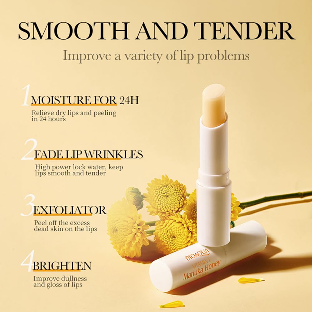 Lip balm Set, 3 PCS - Aloe Vera, Honey, VC Lip Balm Day & Night Lip Moisturiser, Lip Care Chapstick, Long-lasting Moisture to Soothe Dry Chapped Lips, Nourishing Lip Mask for Women Men (Mixed)