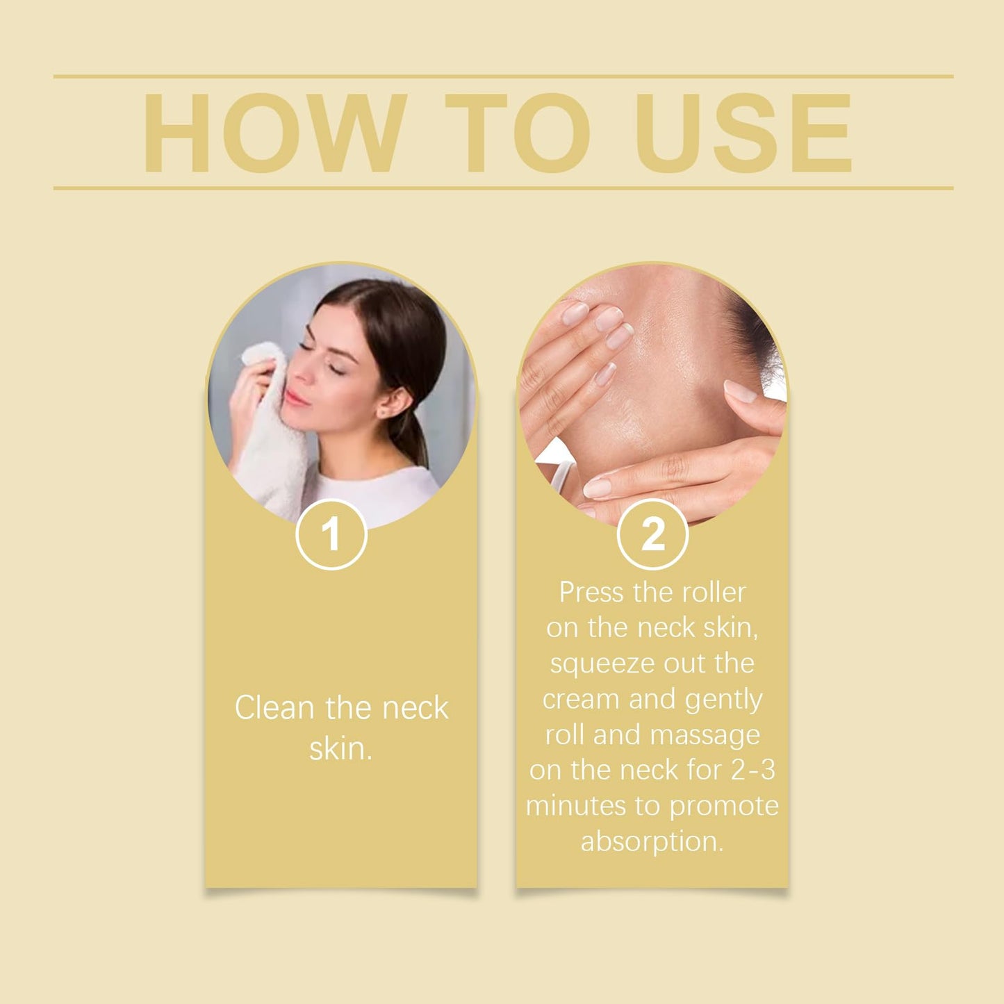 GCVSE AH-8 Firming Neck Cream with Double Roller Massage – Tighten, Lift & Hydrate Neck Skin, Reduce Wrinkles & Double Chin – 120g