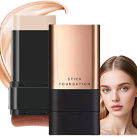 Xinyig 2 in 1- Luxury Anti-Wrinkle Foundation Stick,Double-Head Flawlesss Eraser Foundation Stick with Brush,S/tick Found/ation Makeup,Balance & Even Complexion,Multi-Use Full Coverage(Brilliant White, 01)