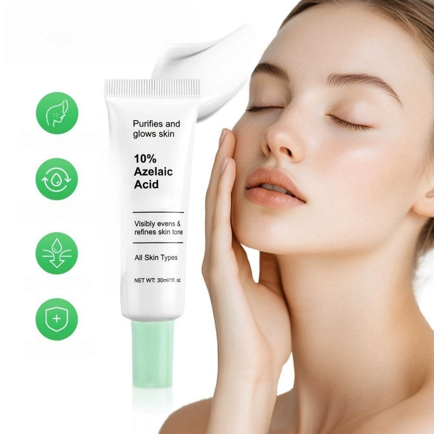 Jinjiar Aze-laic Ac-id 10% Facial Serum,Aze-laic Ac-id Cream for Face,Face Serum for Women,Az-elaic Aci-d Cream Gel,Hydrating Face Cream,Night Moisturiser,Face Cre-am,Night Cr-eam,Fa-ce Care,Skinoren Cre-am