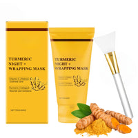 IZBEAUVO Turmeric Collagen Night Wrapping Mask - Peel Off Face Mask for Pore Tightening, Anti-Aging & Blackhead Removal with Vitamin C & Collagen Gel, Hydrating Exfoliating Gel Treat for Dull Skin.