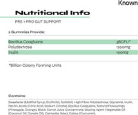 Known Probiotics for Gut Health - Prebiotic & Probiotic Support Gummies | Pineapple & Orange Flavour | 60 Two-a-Day Vegan Vitamin Gummies (One Month’s Supply)