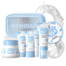 7PCS Milk Skincare Set - Gifts For Teenage Girls - Skin Care Sets & Kits With Cleanser,Eye Cream,Exfoliating Scrub, Sunscreen Cream,Hand Wax,Brightening Cream - Facial Kit for Moisturising