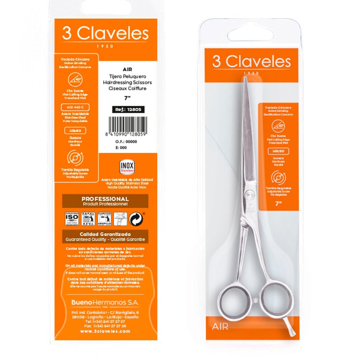 3 Claveles Air 7" Hairdressing Scissors