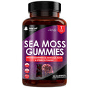 NEW LEAF PRODUCTS Sea Moss Gummies - 60 Gummies Enriched with Irish Sea Moss, Burdock Root and Bladderwrack - High Strength 3000mg Vegan Vitamin Gummies - Seamoss Gummies Made in UK by New Leaf