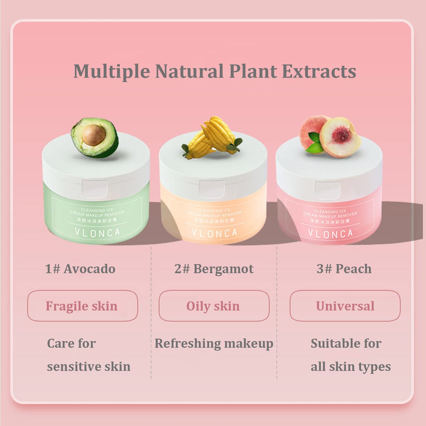 Grospe Cleansing Balm, Makeup Remover Balm, Refreshing Gentle Deep Cleansing Makeup Remover Cleanser Balm Suitable for All Skin Types 100ml (1#Avocado)