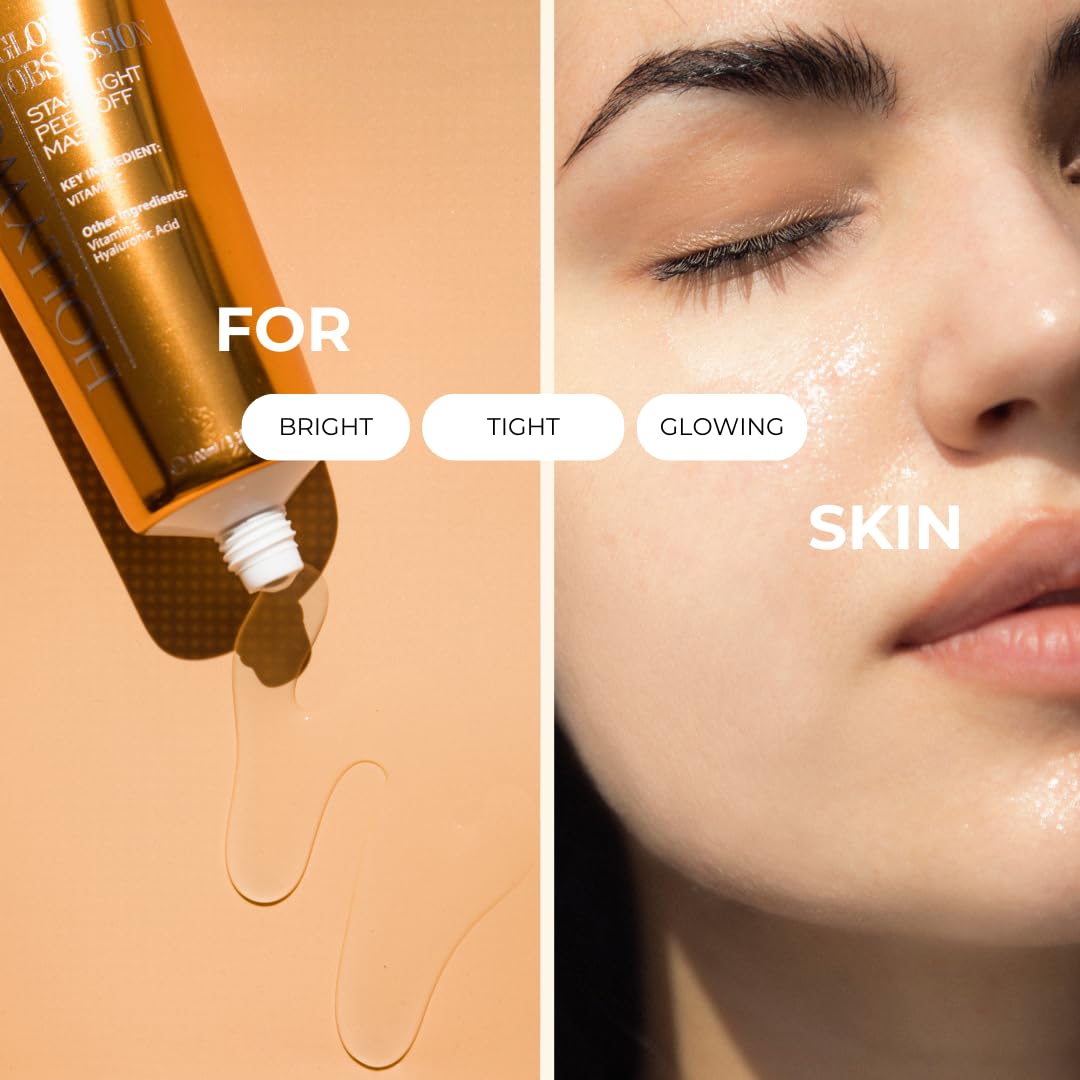 hollywoodskin 20% Vitamin C peel off mask. For instantly more radiant & glowing skin, with 10% Hyaluronic acid, 1% Vitamin E, Aloe vera, Collagen and Jojoba oil. 100ml