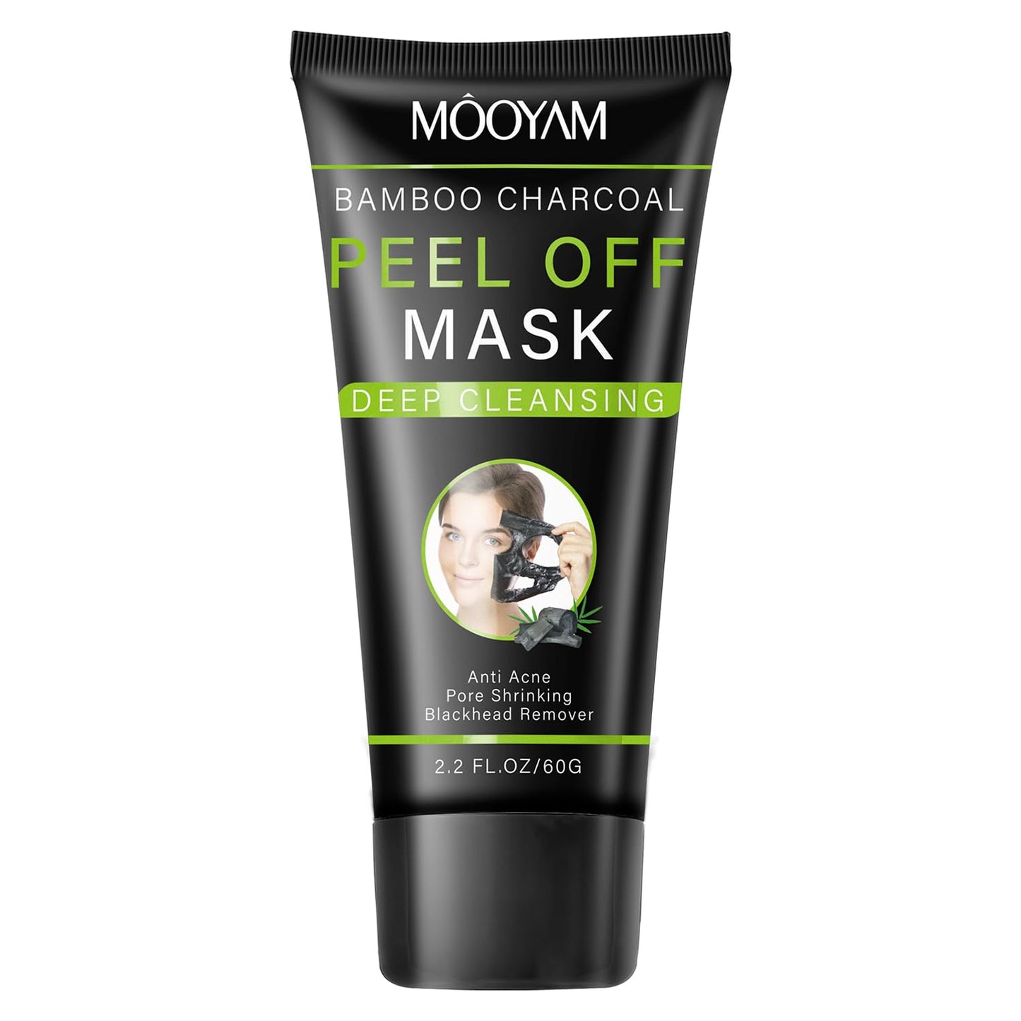 IREV Bamboo Charcoal Peel Off Mask, Blackhead Remover Peel Off Mask Charcoal Face Masks for Deep Cleansing, Blackhead Peel Off Mask for Smooth & Clear Skin Black Peel Off Face Mask Charcoal Face Mask
