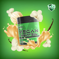 Hellenia VEGAN PROTEIN - Protein Powder Blend - WOD Powders | 3 Plant Based Vegan Protein Powders | High in fibre, Low Carb, Low Fat, Low Sugar, Dairy-Free - (Vanilla Custard)