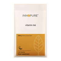 INNOPURE High Dose Vitamin B6 Tablets 100mg - One-A-Day Easy to Swallow Tablet - 4 Month Supply (120 Tablets) Vegan Society Approved, UK Made