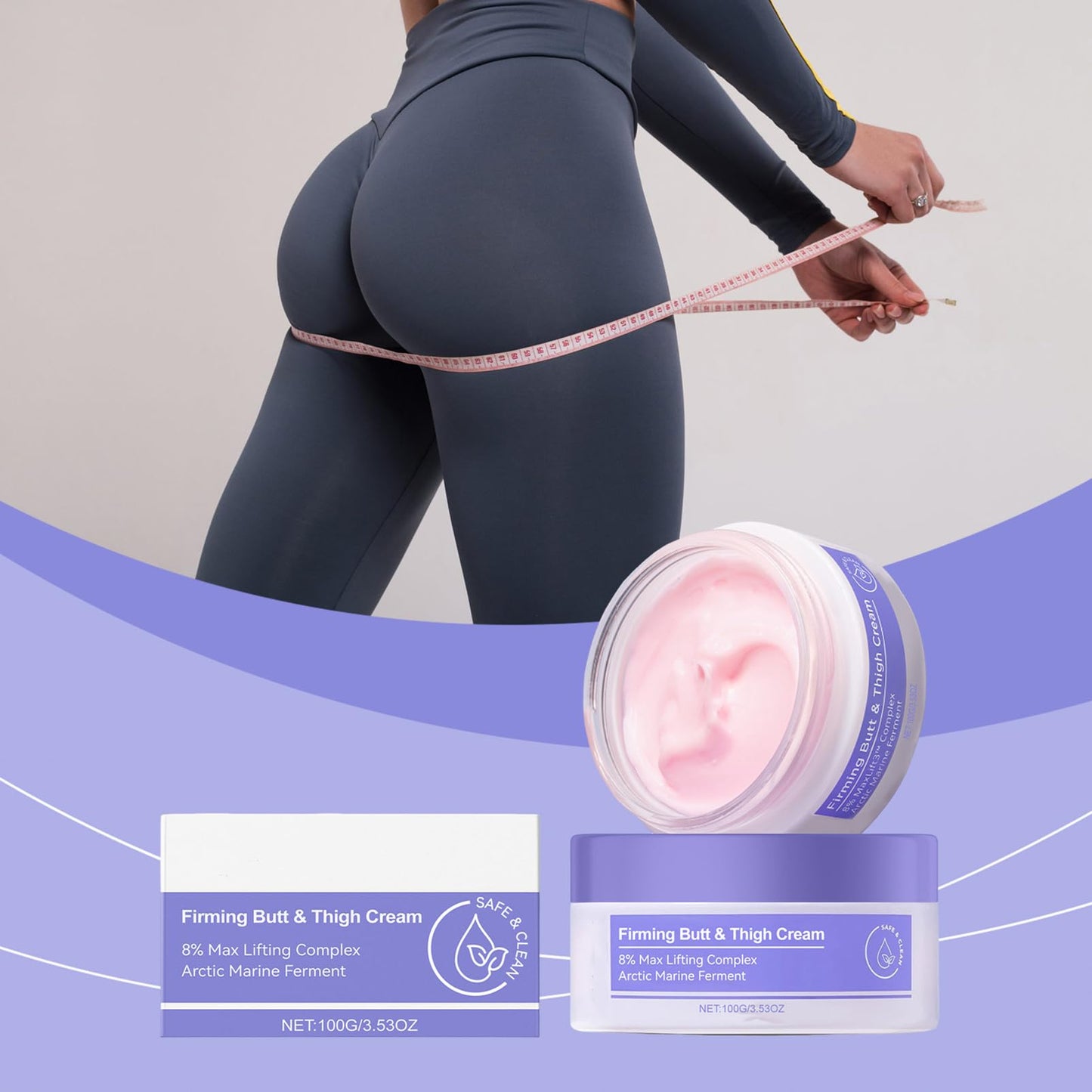 Firming Butt & Thigh Cream - Sculpt & Tone Arm Cream - Crepey Skin Treatment Smooths Wrinkles, Deeply Hydrates - Firming Cream For Loose Skin - Body Moisturizer for Women