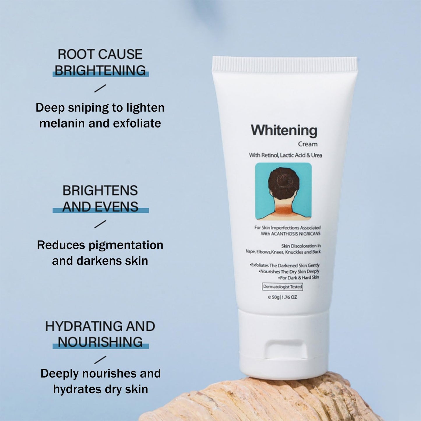 MrCuvaryas Face and Body Whitening Cream, Skin Lightening Cream for Dark Skin, Skin Bleaching Cream with Retinol for Acanthosis Nigricans, Hard Skin, Body Moisturiser Fade Melanin on Body Armpit Knees Elbows