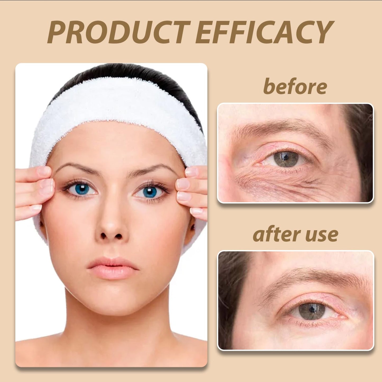 Snail Peptide Eye Cream Stick, Hydrating Under Eye Balm, Dark Circle and Puffiness Treatment, Collagen Moisturizer for Eye Bags, Easy Application, Travel Size, 3g