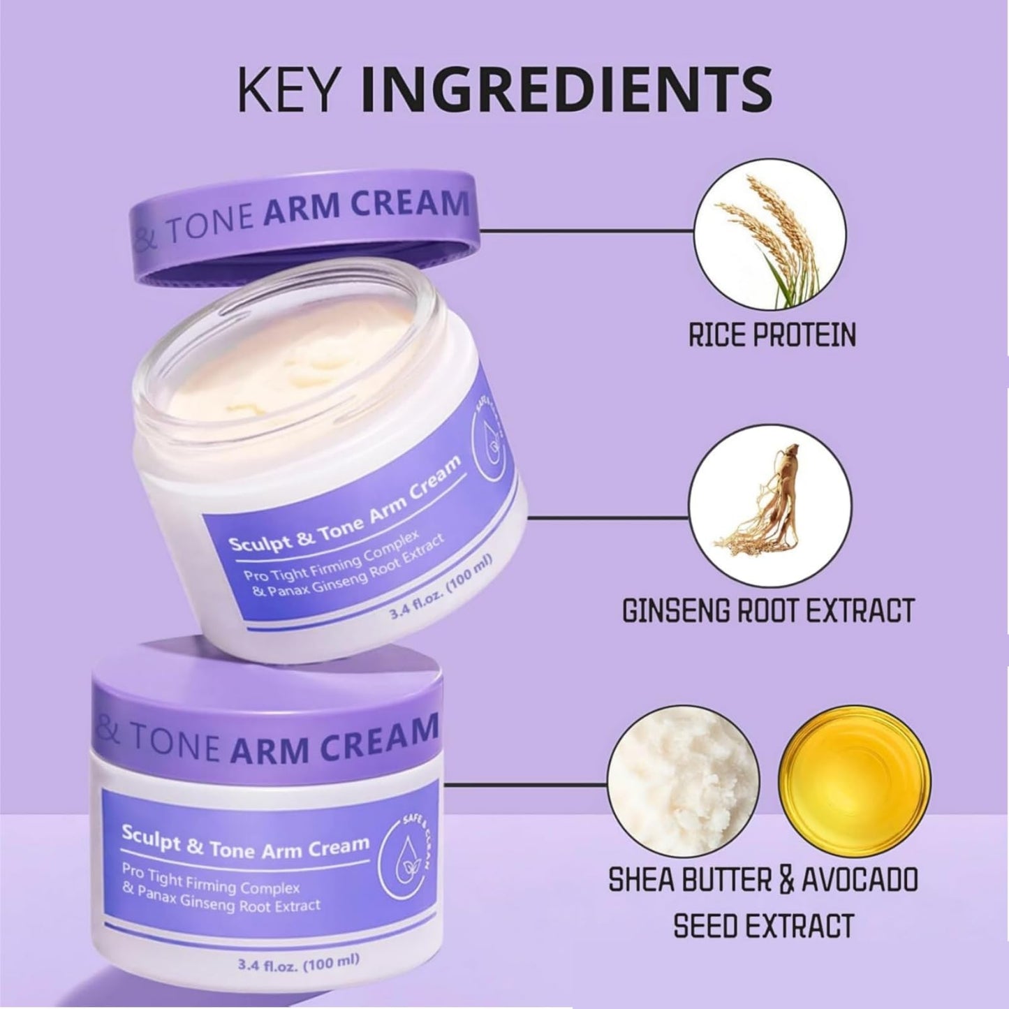 Sculpt And Tone Arm Cream,Firming Body Cream,Firming Cre-Am For Loose Skin,Upper Arm Fir-Ming Cre-Am,Tighting Balm For Loose Skin,Smooth,Deep Moisturizing And Hydrating,Suitable For Sensitive