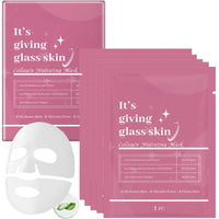 5PCS Glass Skin Collagen Mask - Deep Hydration Face Mask - Korean Skincare Face Masks for Firming & Moisturising - Collagen Face Mask Overnight, Reduce Fine Lines & Wrinkles, Firming